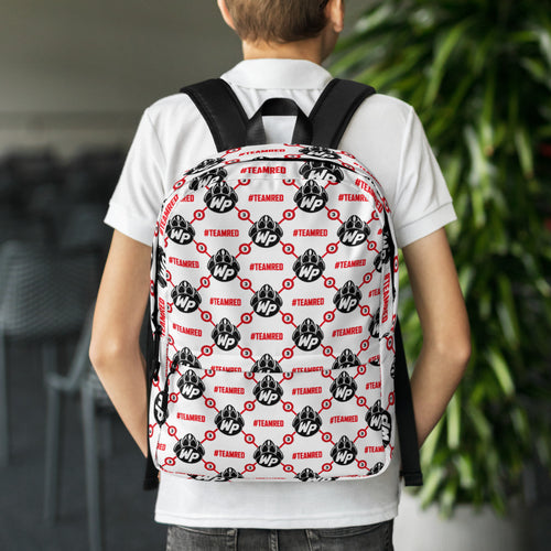 #TEAMRED Backpack // White, back view