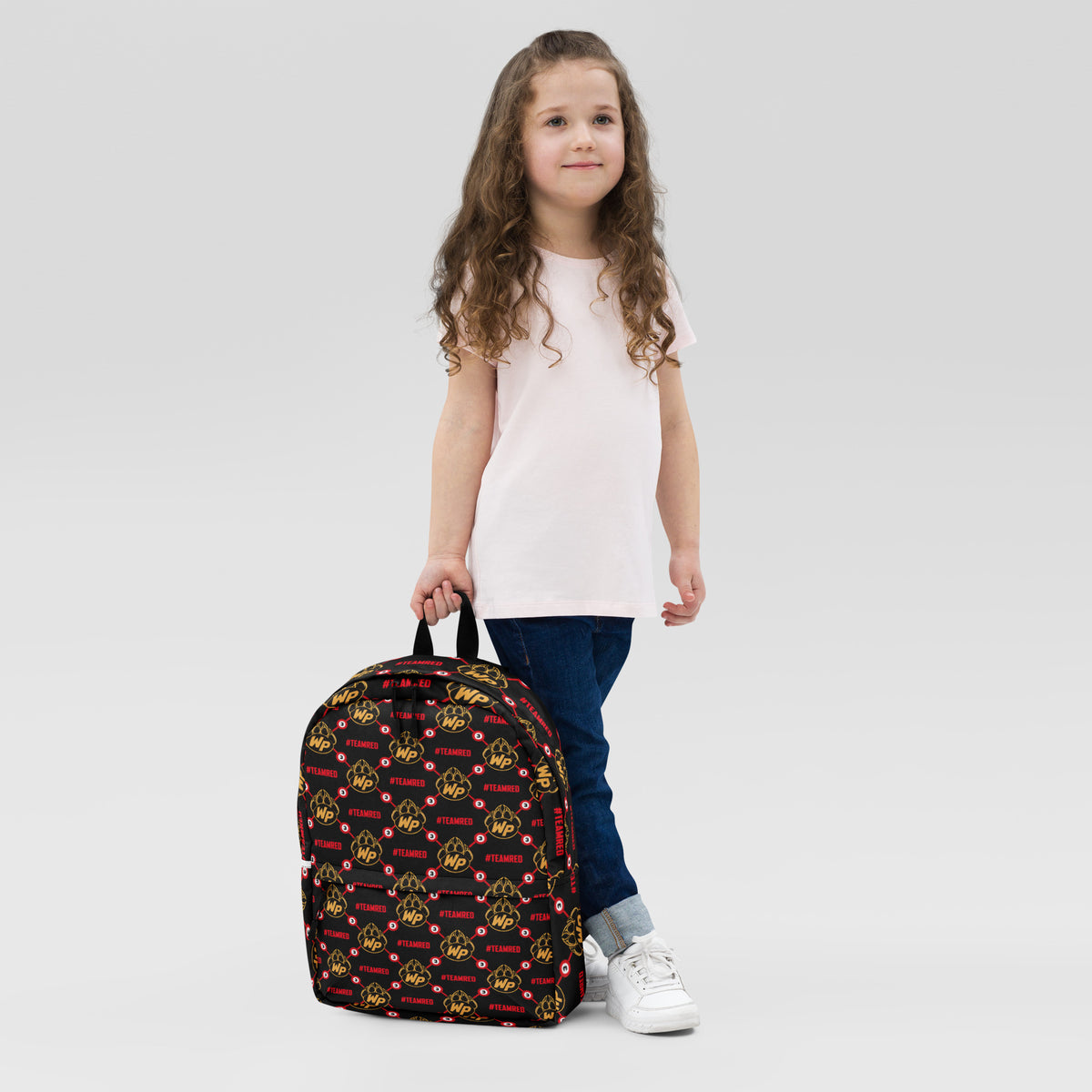 #TEAMRED Backpack // Black & Gold, front view
