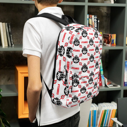 #TEAMRED Backpack // White, left view