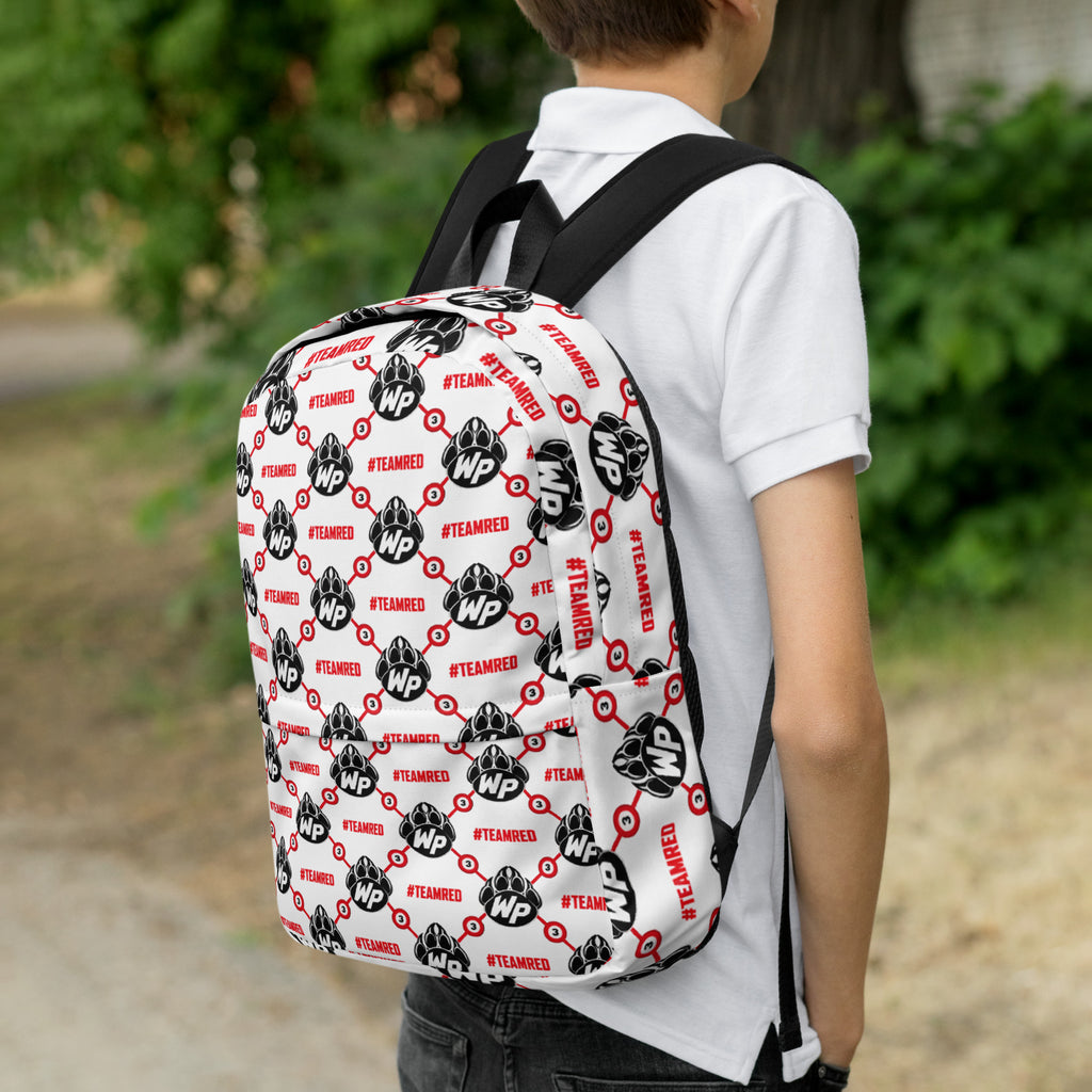 #TEAMRED Backpack // White, right view