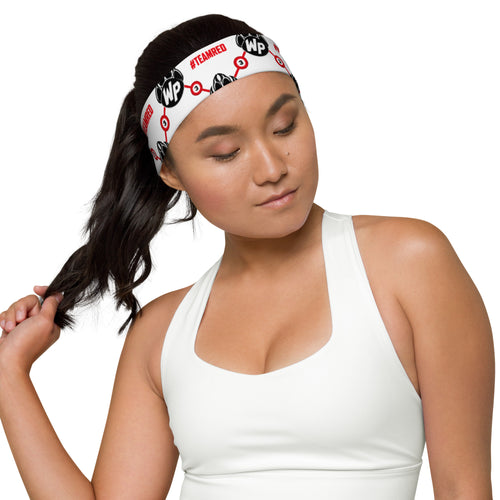 #TEAMRED Headband // White, front view