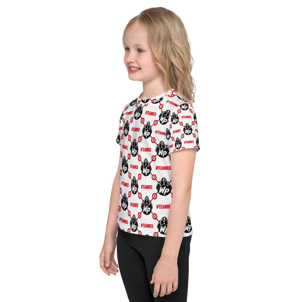 #TEAMRED Kids All-Over Tee // White, left view