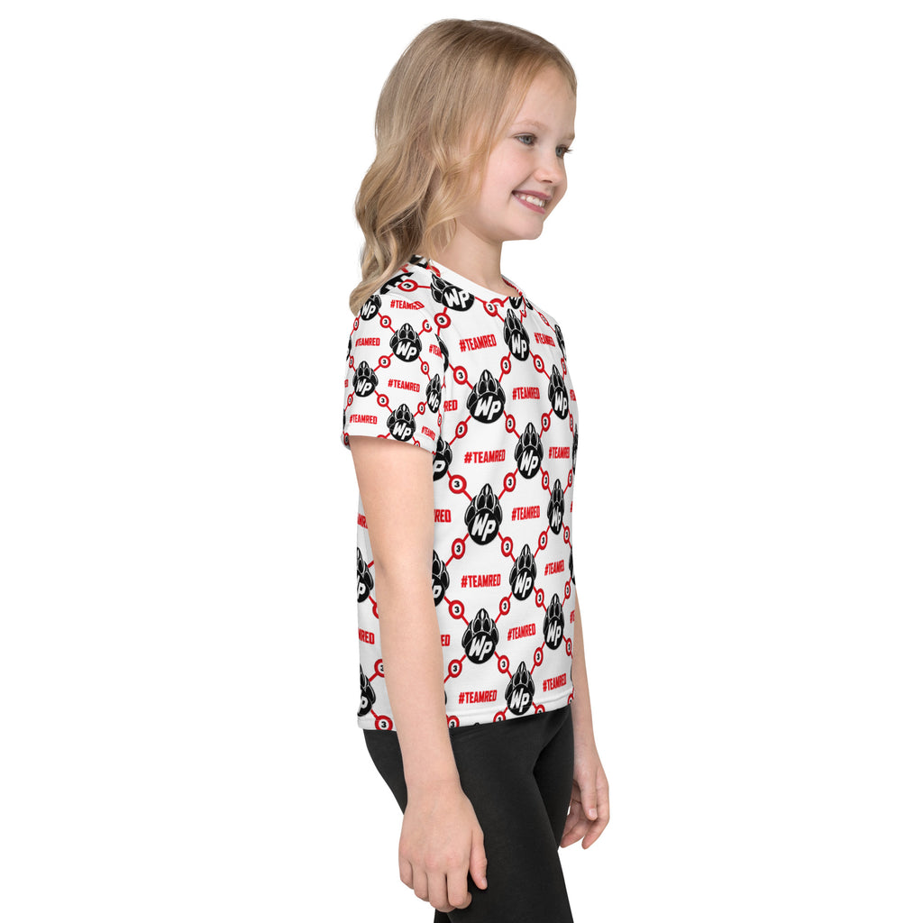 #TEAMRED Kids All-Over Tee // White, right view