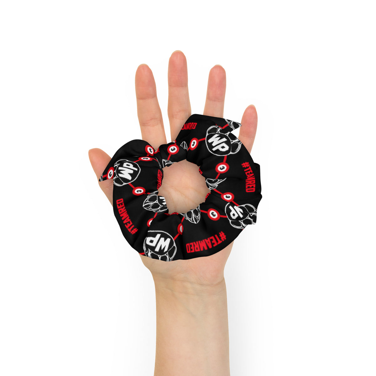 #TEAMRED Scrunchie // Black & White, back view