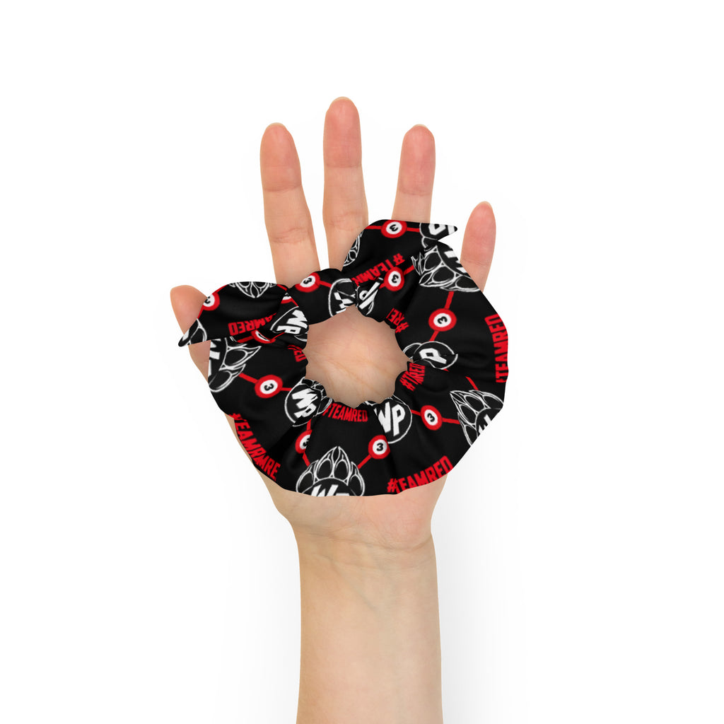 #TEAMRED Scrunchie // Black & White, front view