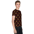#TEAMRED Youth All-Over Tee // Black & Gold, right view