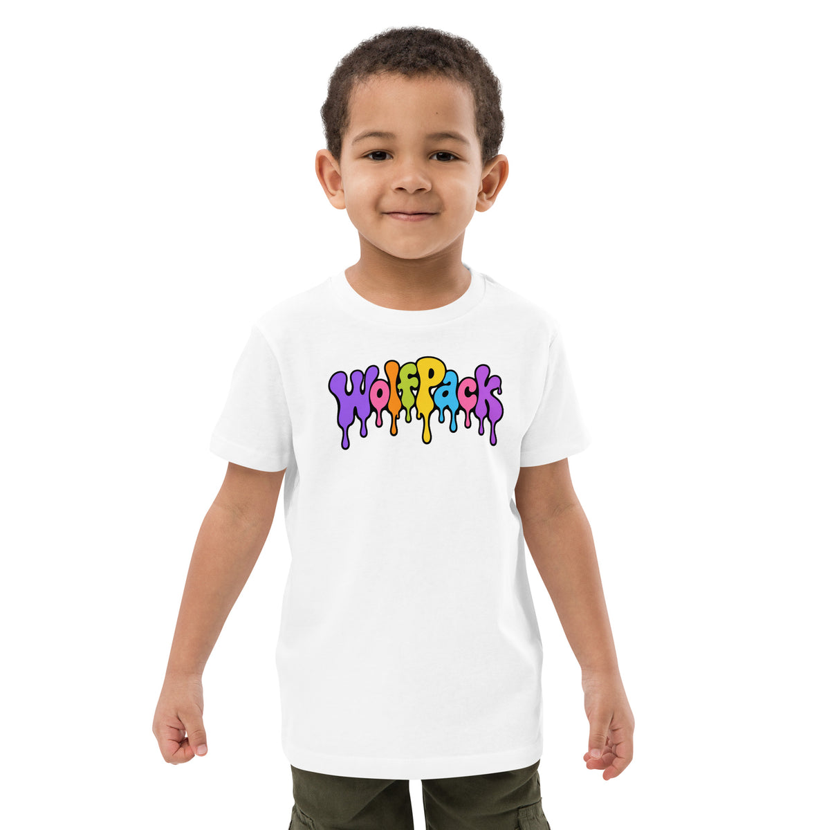 Janelle "Red" Violet Kids Organic Tee, front view