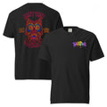 Wolfpack Don't Trip on the Angles garment-dyed heavyweight tee, black, front and back