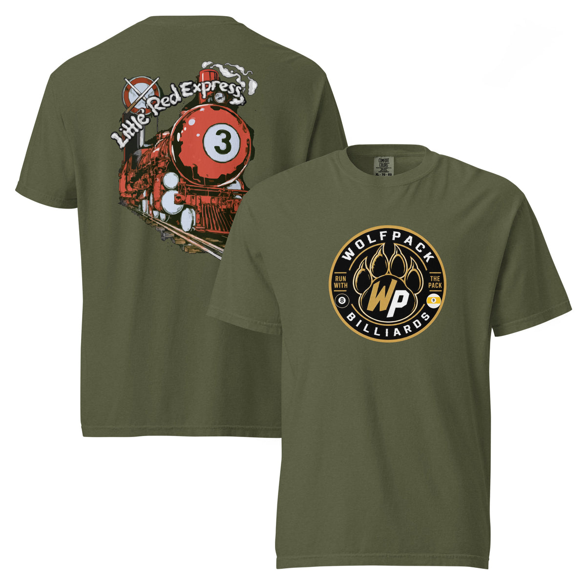 Little Red Express Heavyweight Tee, front and back view