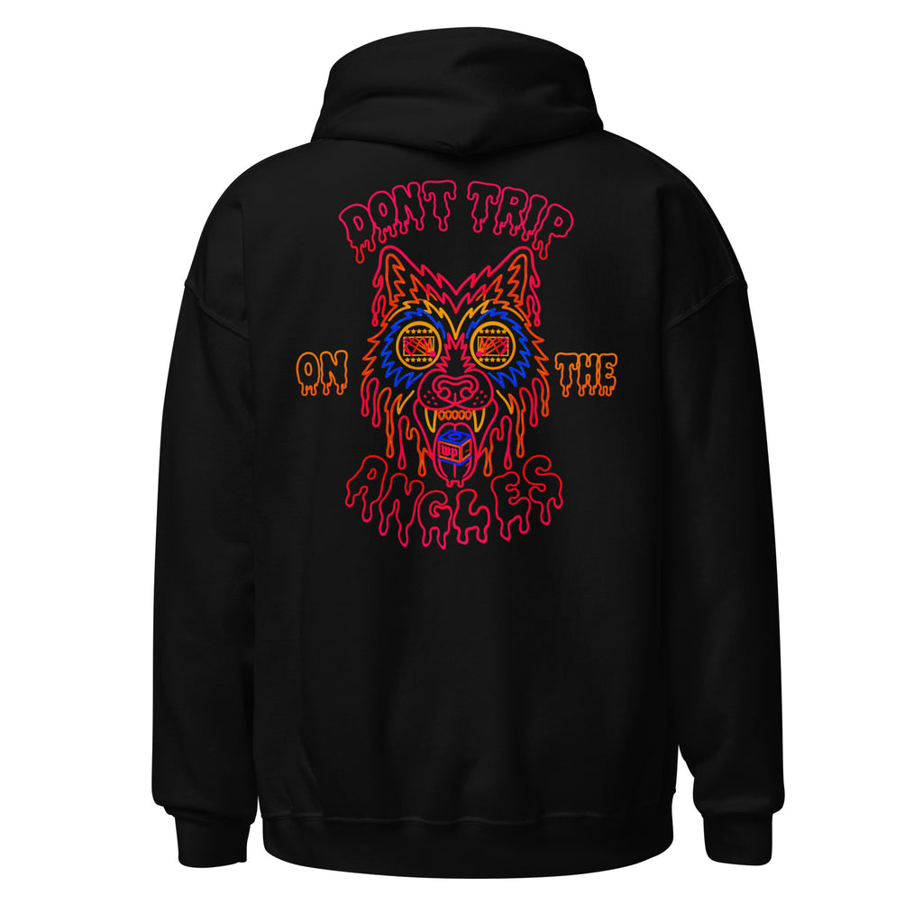 Wolfpack Don't Trip on the Angles hoodie, black, back detail