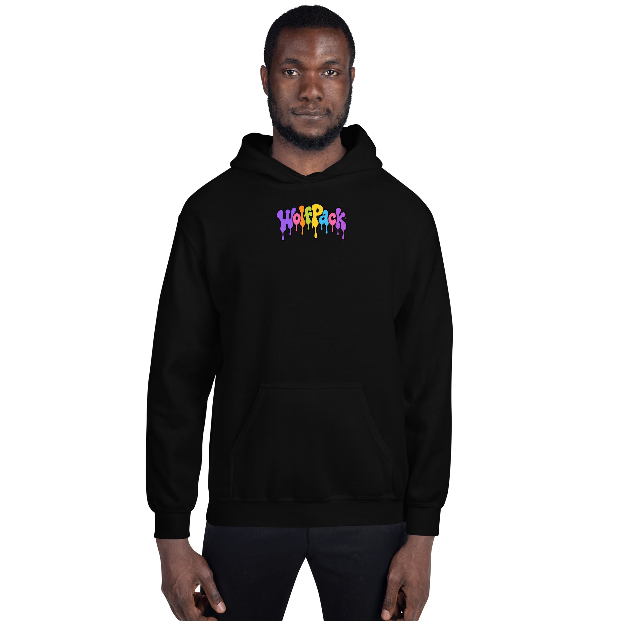 Wolfpack Don't Trip on the Angles hoodie, black, front view