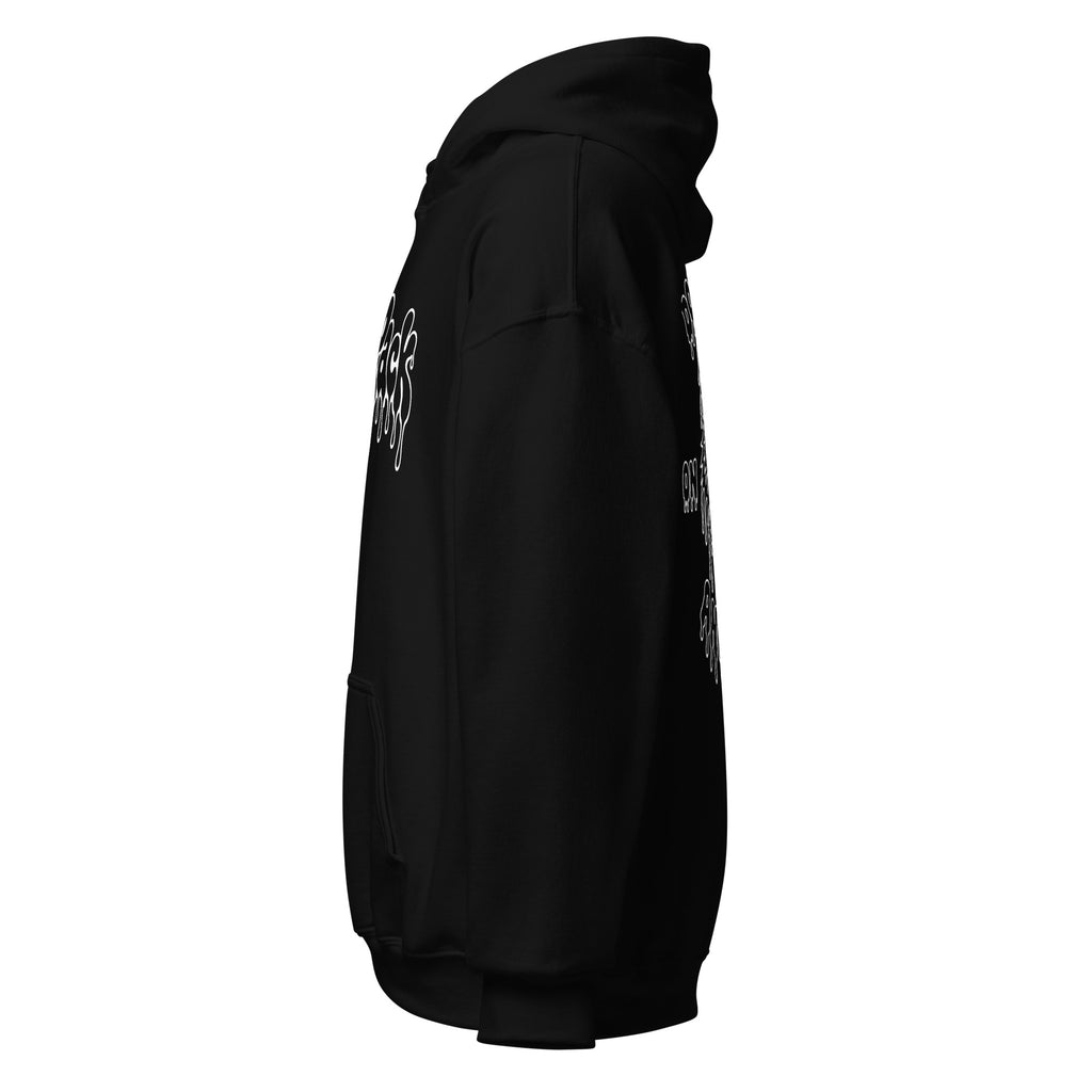 Wolfpack Don't Trip on the Angles black-and-white hoodie, black, left side