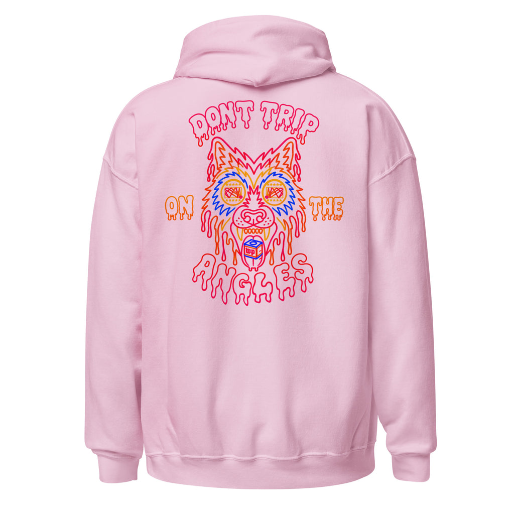 Wolfpack Don't Trip on the Angles hoodie, light pink, back