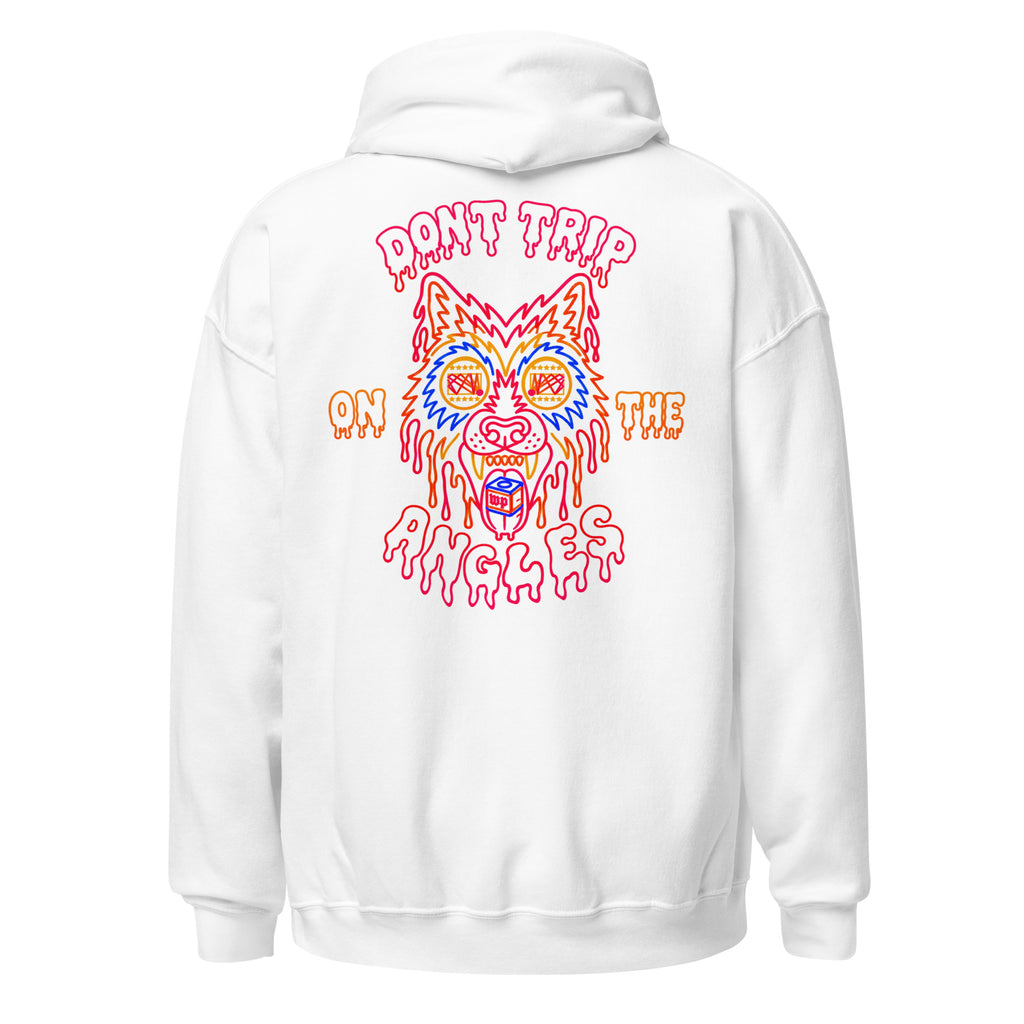 Wolfpack Don't Trip on the Angles hoodie, white, back