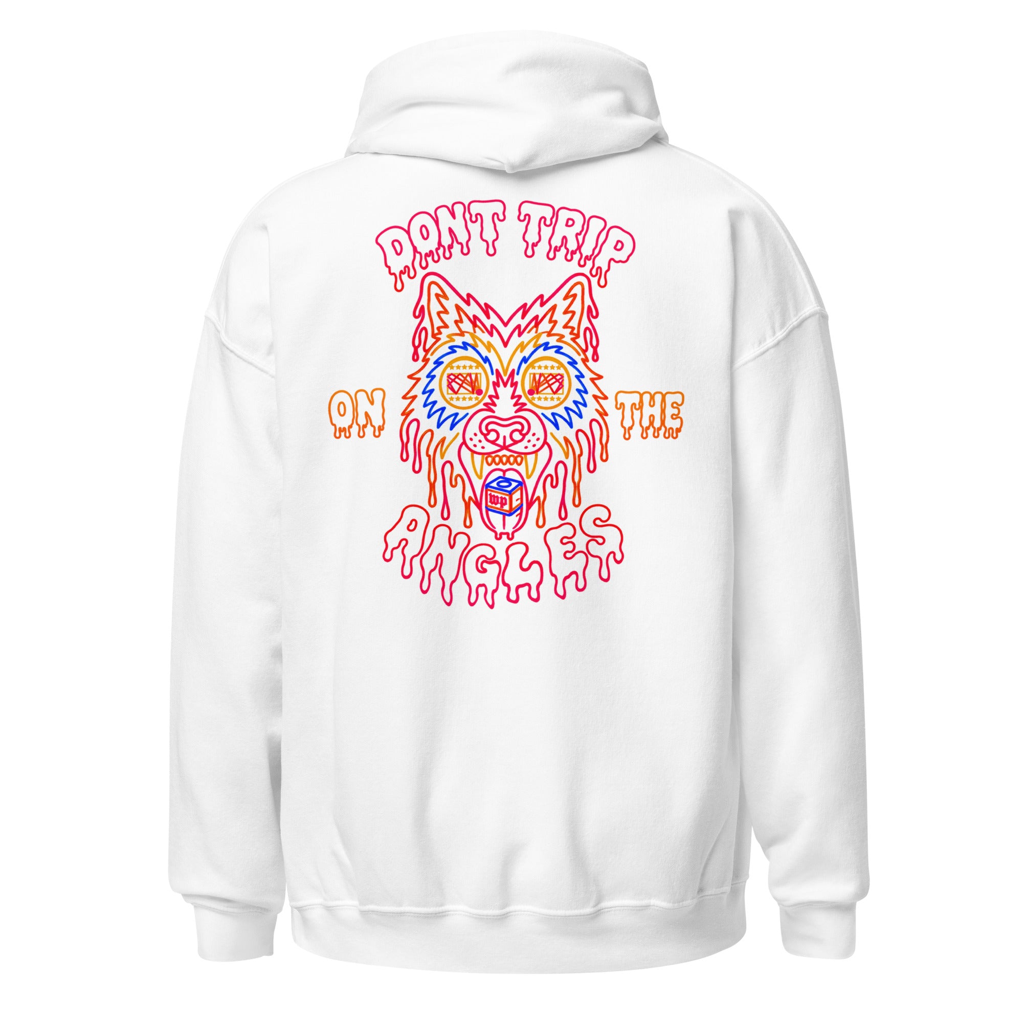 Wolfpack Don't Trip on the Angles hoodie, white, back