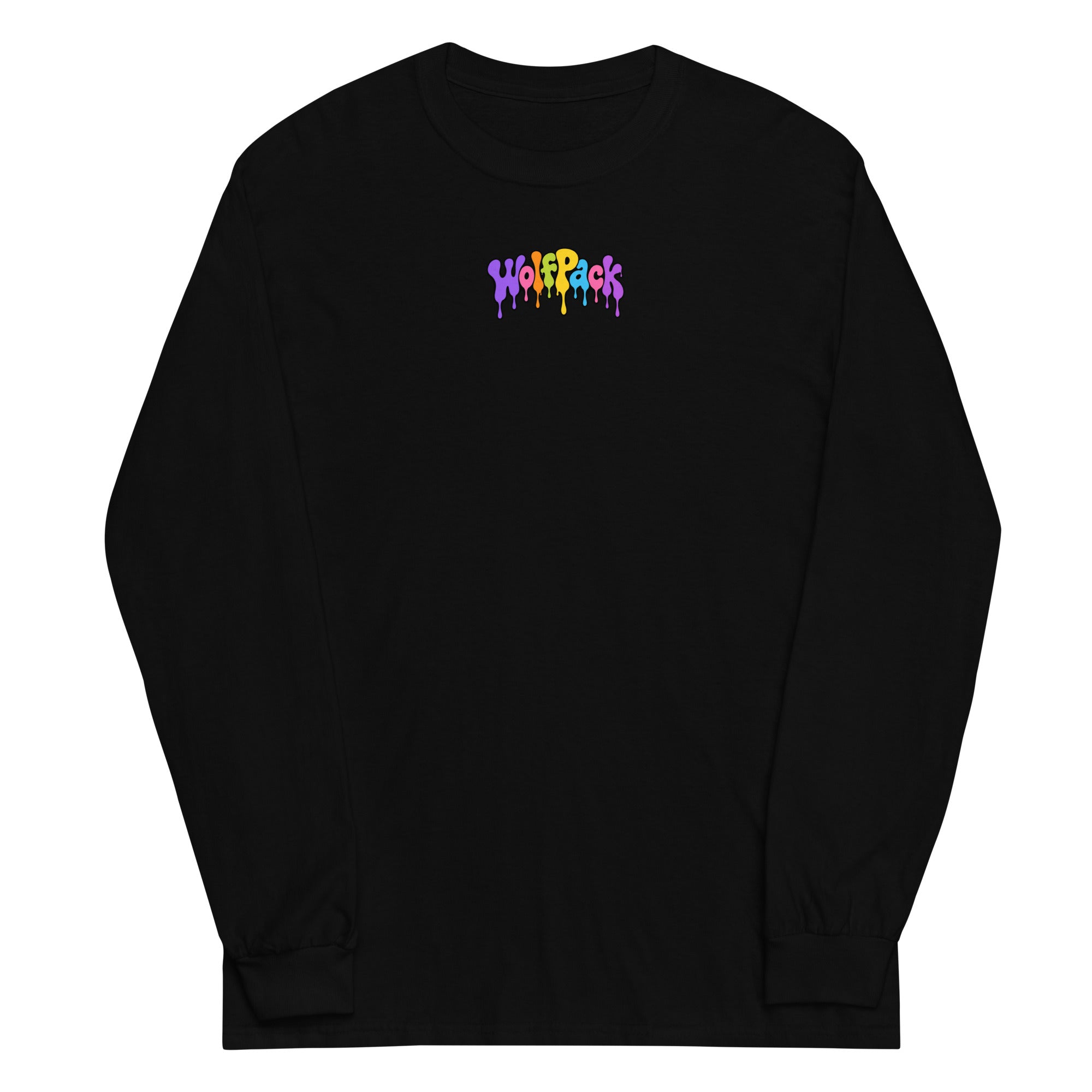 Wolfpack Don't Trip on the Angles black-and-white long sleeve, black, front view