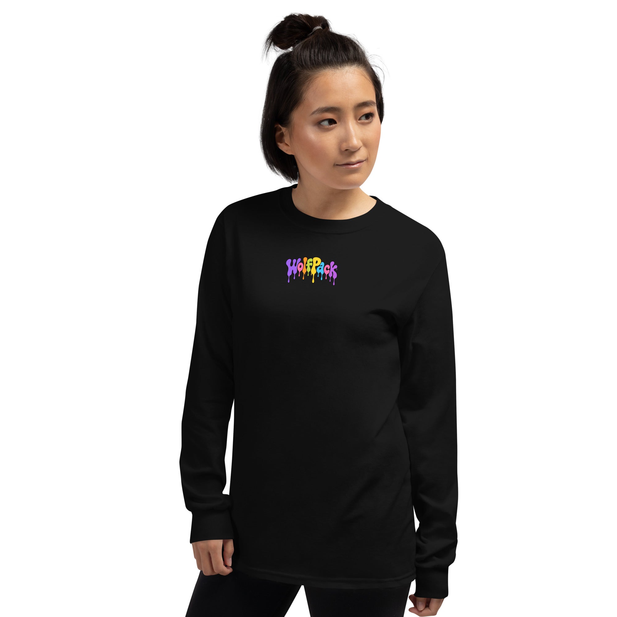 Wolfpack Don't Trip on the Angles black-and-white long sleeve, black, left front