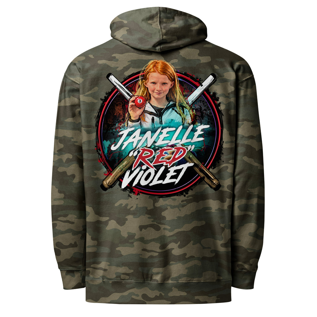 Janelle "Red" Violet Hoodie, back view