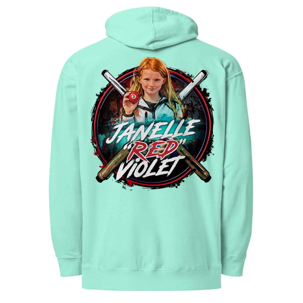Janelle "Red" Violet Hoodie, back view