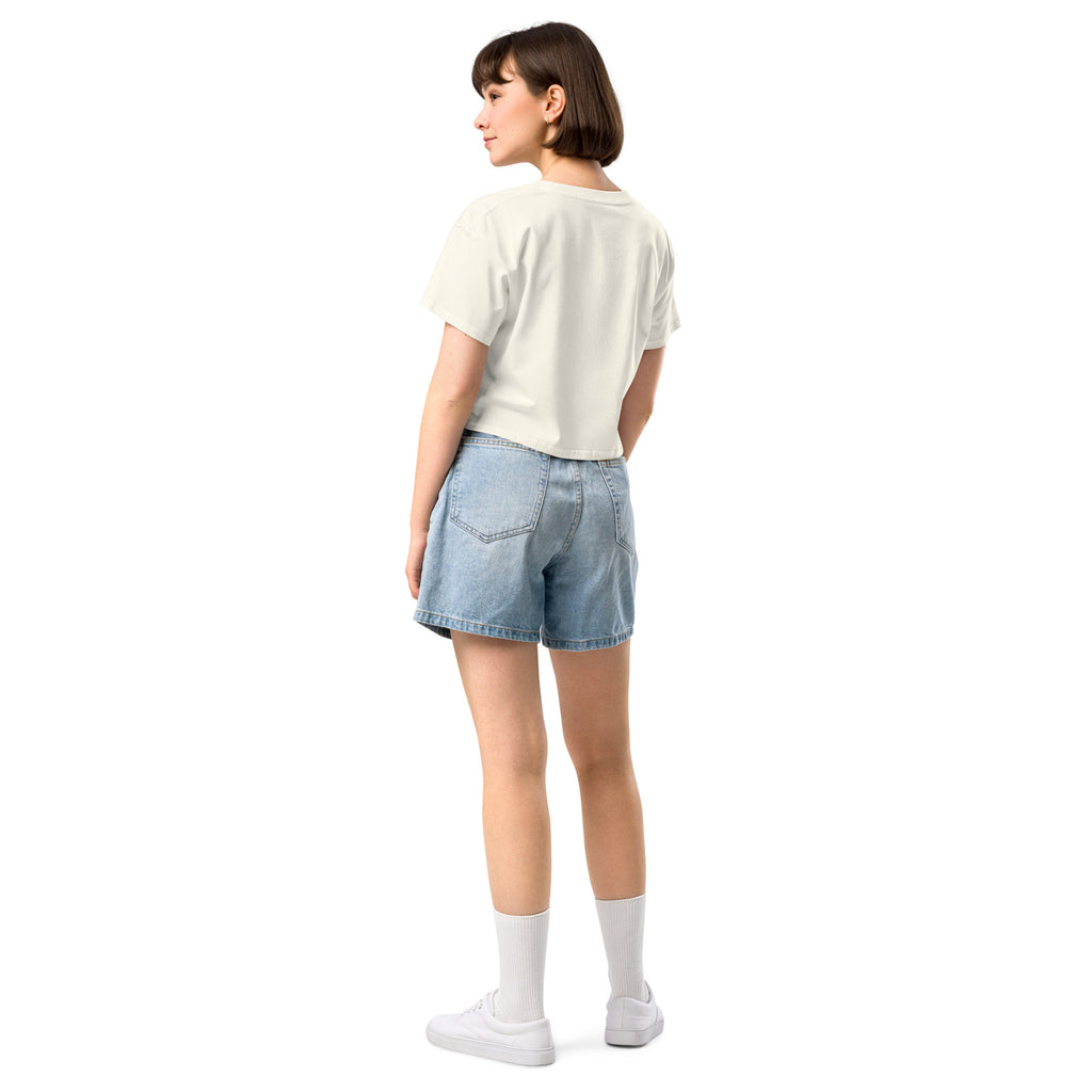 Wolfpack drip logo women's crop top, natural, back