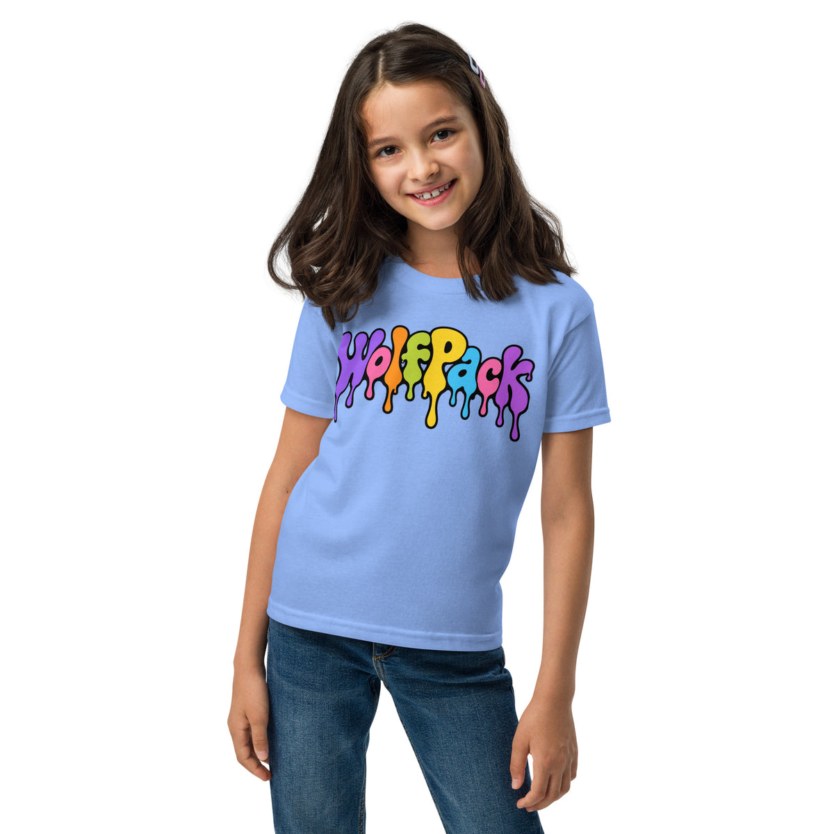 Janelle "Red" Violet Youth Tee, front view
